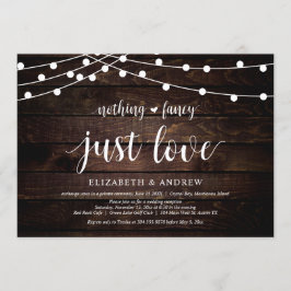 Boerenland Stringlights, hout, Trouwfeest Kaart