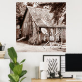 Boerenleven Antieke Schuur Poster (Thuiskantoor)