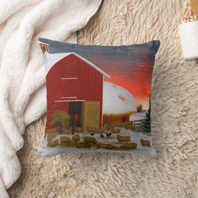 Boerenleven Barnyard in de winter Horatio Shaw 188 Kussen (Deken)