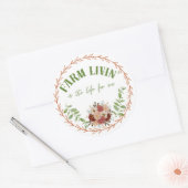 Boerenleven Ronde Sticker (Envelop)