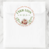 Boerenleven Ronde Sticker (Tas)