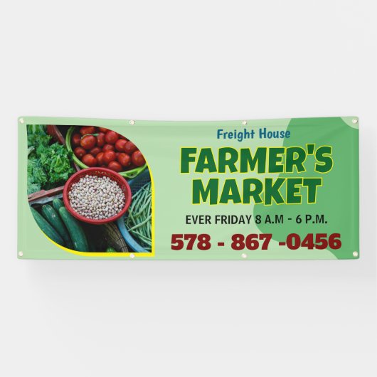 Boerenmarkt Aangepaste Outdoor Banner (Horizontaal)