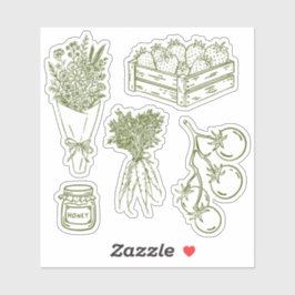 Boerenmarkt Aardbeien, Bloem, Tomaten Sticker