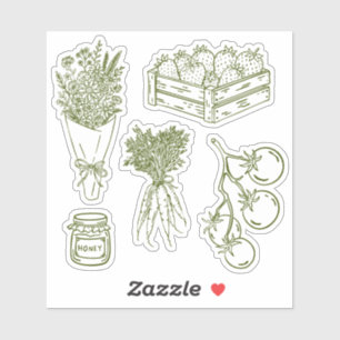Boerenmarkt Aardbeien, Bloem, Tomaten Sticker