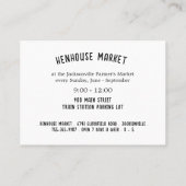 Boerenmarkt Adverteren Visitekaartje (Achterkant)