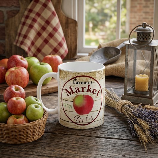Boerenmarkt appels bord koffiemok