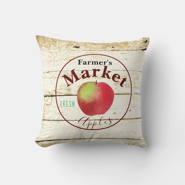 Boerenmarkt appels bord kussen (Voorkant)