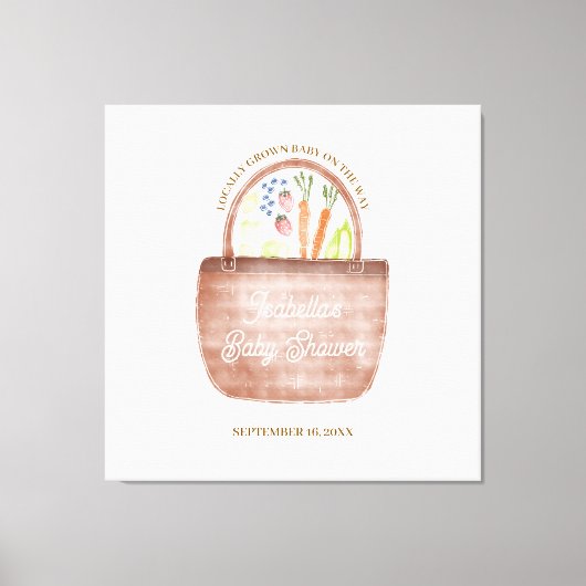 Boerenmarkt Baby Shower Canvas Afdruk (Voorkant)