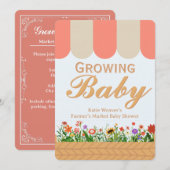 Boerenmarkt Baby Shower - Roze Kaart (Voorkant / Achterkant)