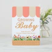 Boerenmarkt Baby Shower - Roze Kaart (Staand voorkant)