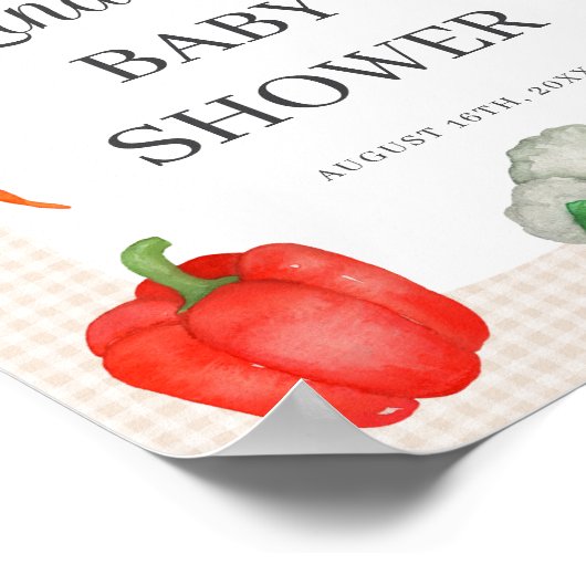 Boerenmarkt Baby Shower Welkomstbord Poster (Hoek)