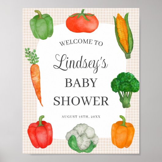 Boerenmarkt Baby Shower Welkomstbord Poster (Voorkant)