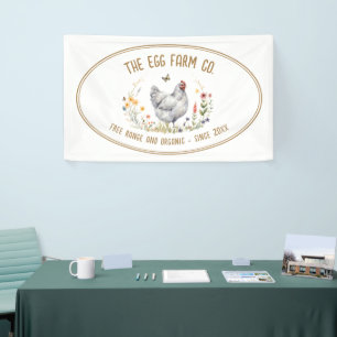 Boerenmarkt Banner Boerenkraam Waterverf Kip