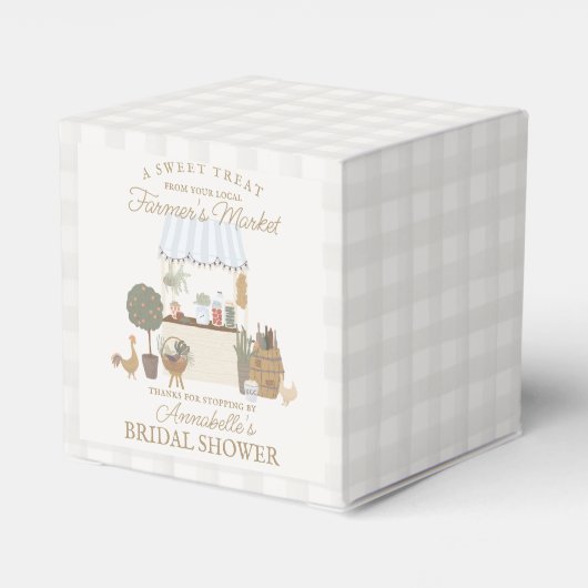 Boerenmarkt Blauwe Boerderij Verse Bruidsdouche Bedankdoosjes (Achterkant)