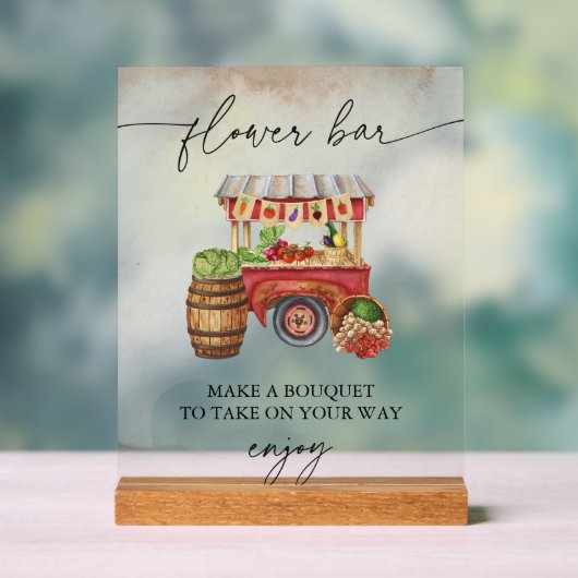 Boerenmarkt Bloemboeket Bar Bord (Neutraal)