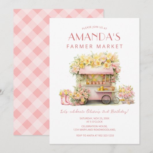 Boerenmarkt Bloemen Verjaardag Kaart (Voorkant / Achterkant)