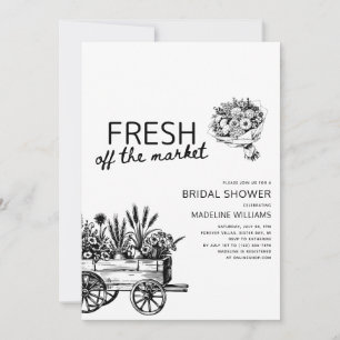 Boerenmarkt Bloemen Zwart-wit Kaart
