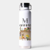 Boerenmarkt Bloemenkar Keuken Monogrammed Waterfles (Achterkant)
