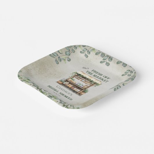 Boerenmarkt Boerderij Kraam Welkom Bruidsfeest Papieren Bordje (Gebogen)