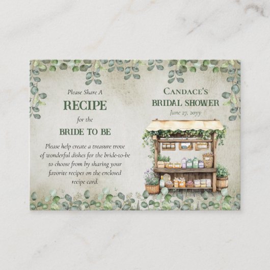 Boerenmarkt Boerderij Stand Oproep voor Recepten I Visitekaartje (Voorkant)