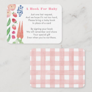Boerenmarkt Breng Een Boek Baby Shower Voor Meisje Informatiekaartje