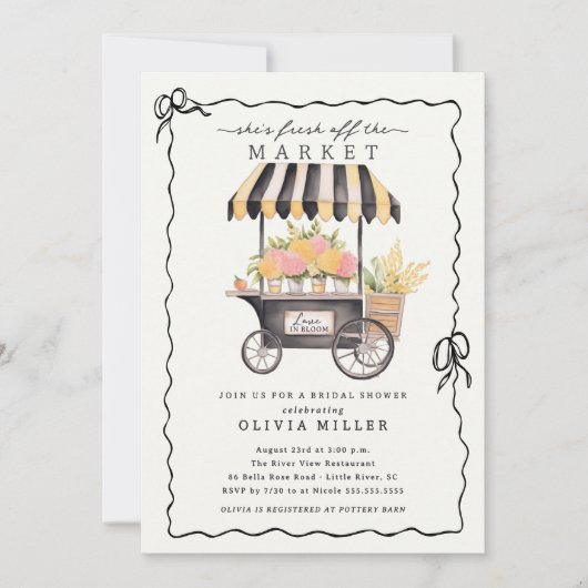 Boerenmarkt Bruids Douche Uitnodiging (Voorkant)