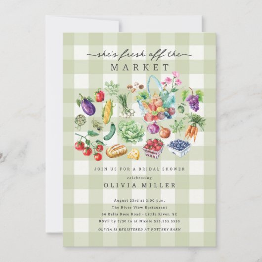 Boerenmarkt Bruids Douche Uitnodiging (Voorkant)