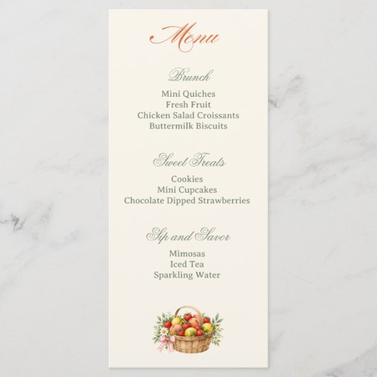 Boerenmarkt Bruidsuitnodiging Brunch Menu (Voorkant)