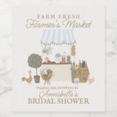 Boerenmarkt Bruiloft Bridal Shower Vers Boerenmark Wijn Etiket (Enkel label)