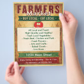 Boerenmarkt Eet Lokale Producten Bord Flyer (Hand)
