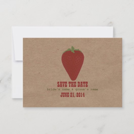 Boerenmarkt Geïnspireerde Trouw-RSVP | Aardbei Kaart (Voorkant)