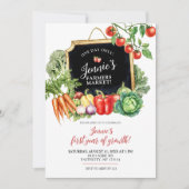 Boerenmarkt genderneutraal eerste verjaardag kaart (Voorkant)