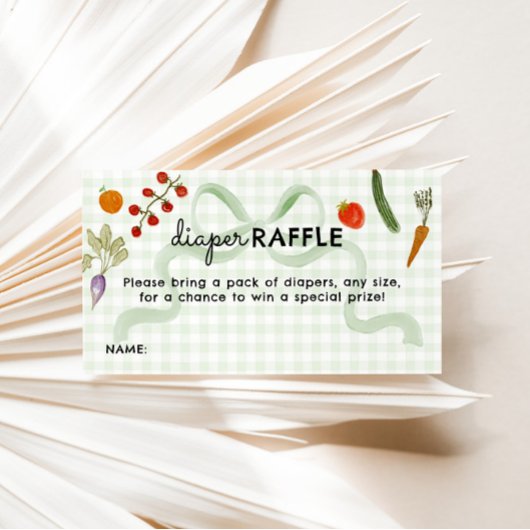 Boerenmarkt Gingham Luier Raffle Spel Informatiekaartje