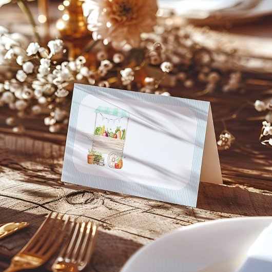 Boerenmarkt groentestal voor jongens plaatskaartje