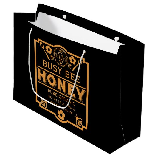 Boerenmarkt Honing Pot Groot Cadeauzakje (Voorkant Gekanteld)