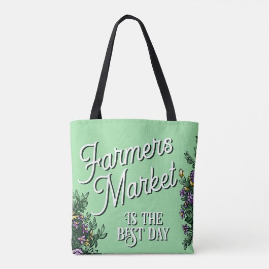 Boerenmarkt is de beste dag! tote bag (Achterkant)