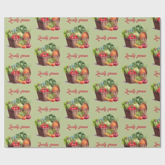 Boerenmarkt lokaal geteeld Baby shower cadeau Cadeaupapier (Vlak)