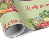 Boerenmarkt lokaal geteeld Baby shower cadeau Cadeaupapier (Rol Hoek)