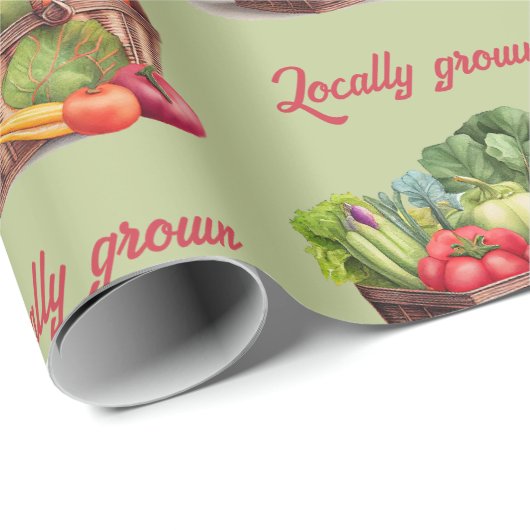 Boerenmarkt lokaal geteeld Baby shower cadeau Cadeaupapier (Rol Hoek)