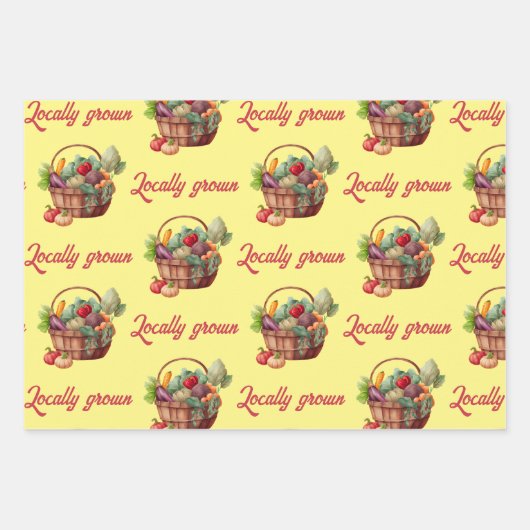 Boerenmarkt lokaal geteeld Baby shower cadeau Inpakpapier Vel (Voorkant 3)