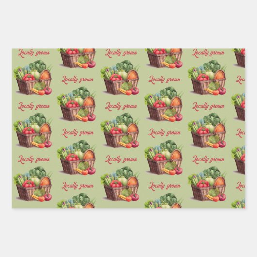 Boerenmarkt lokaal geteeld Baby shower cadeau Inpakpapier Vel (Voorkant)