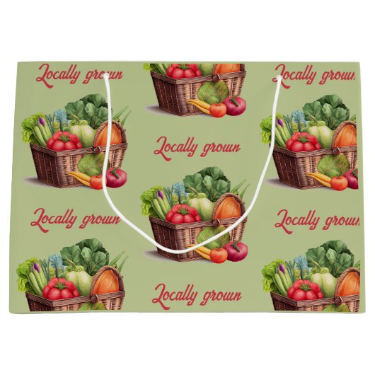 Boerenmarkt lokaal geteeld Baby shower gunst Groot Cadeauzakje (Voorkant)