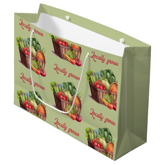 Boerenmarkt lokaal geteeld Baby shower gunst Groot Cadeauzakje (Voorkant Gekanteld)