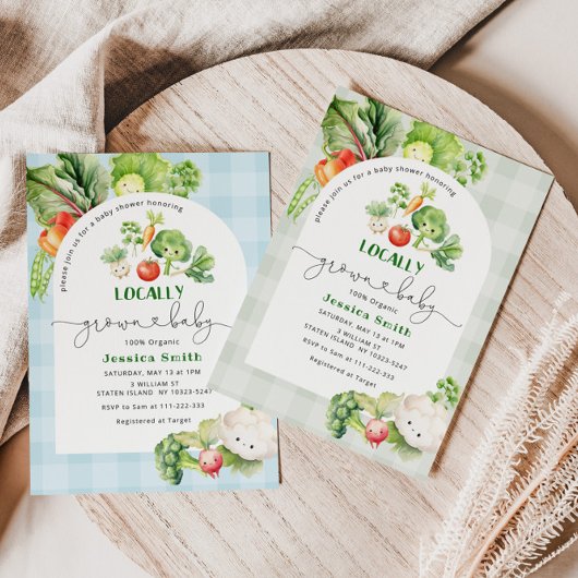 Boerenmarkt Lokaal geteeld baby shower Kaart