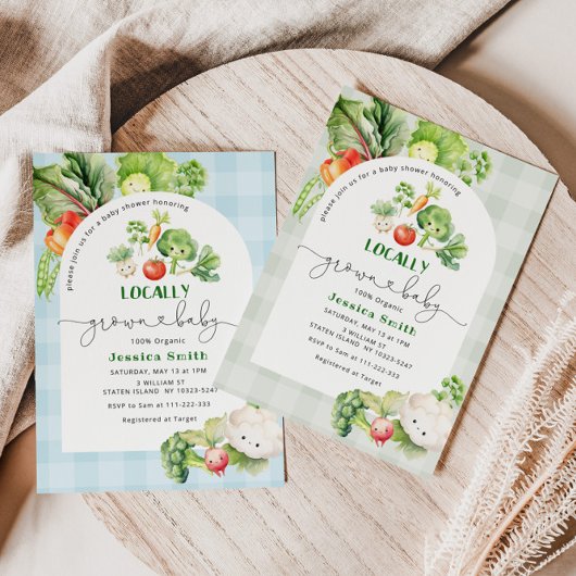 Boerenmarkt Lokaal geteeld baby shower Kaart