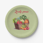 Boerenmarkt lokaal geteeld Baby shower Papieren Bordje (Voorkant)