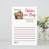 Boerenmarkt lokaal geteelde Baby shower wensen (Staand voorkant)