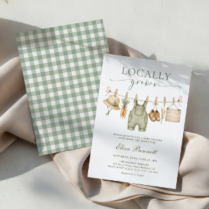 Boerenmarkt Lokaal Geteelde Rustieke Baby Shower Kaart