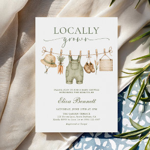 Boerenmarkt Lokaal Geteelde Rustieke Baby Shower Kaart