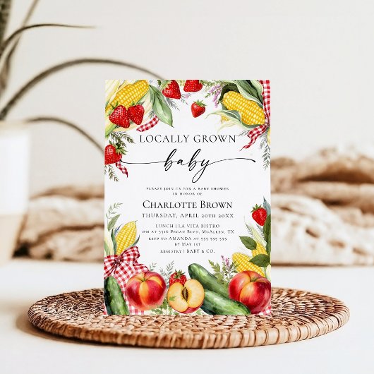 Boerenmarkt Lokale Baby Shower Kaart